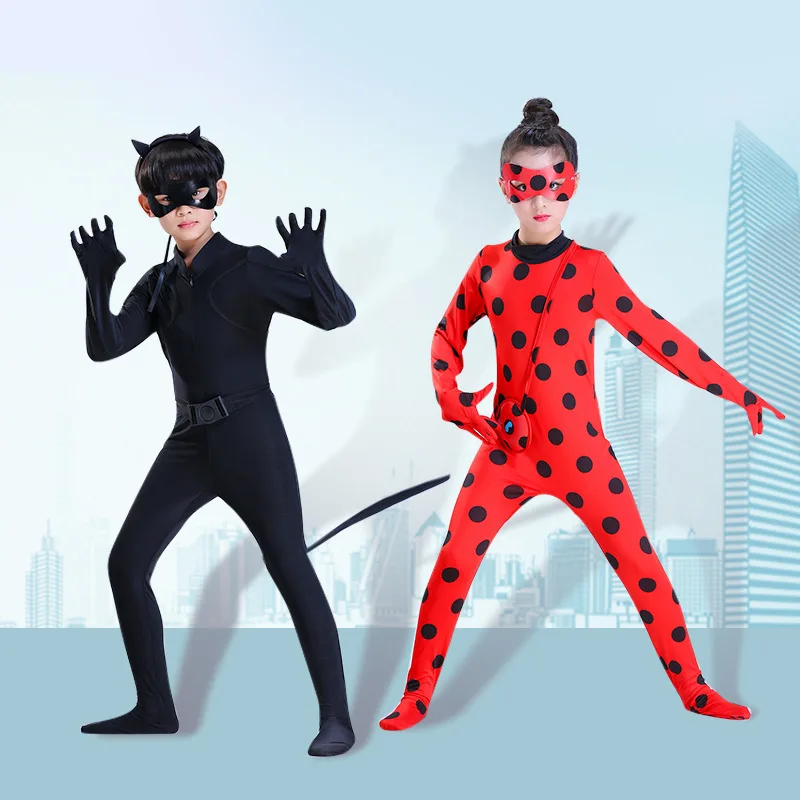 ladybug cat noir cosplay costume girls kids adult with wig boys children halloween party marinette lady bug costumes new year
ladybug cat noir cosplay costume girls kids adult with wig boys children halloween party marinette lady bug costumes new year