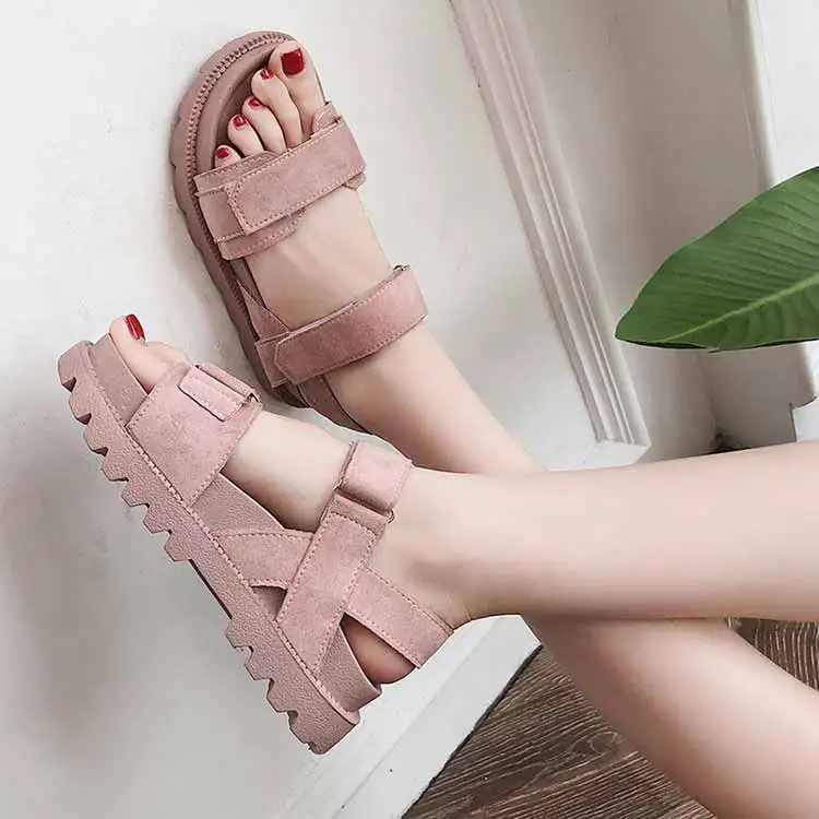 Women shoes adult solid sandals women 2019 fashion med heel height women sandals flat with casual shoes woman sandals female (22)