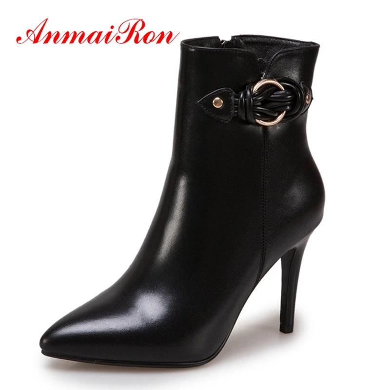 AnmaiRon Botines mujer 2018 Women solid zipper high heel ankle boots lady fashion thin heel boots Big size 34-43 ZYL1233
AnmaiRon Botines mujer 2018 Women solid zipper high heel ankle boots lady fashion thin heel boots Big size 34-43 ZYL1233