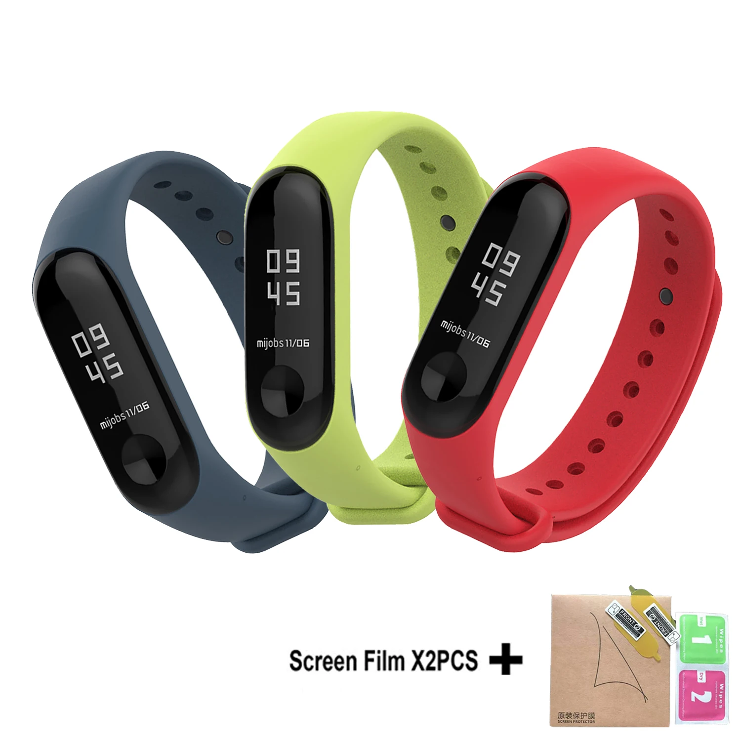 Ремешок для браслета Mi Band 3 сменный Цветной силиконовый браслет Xiaomi защитная