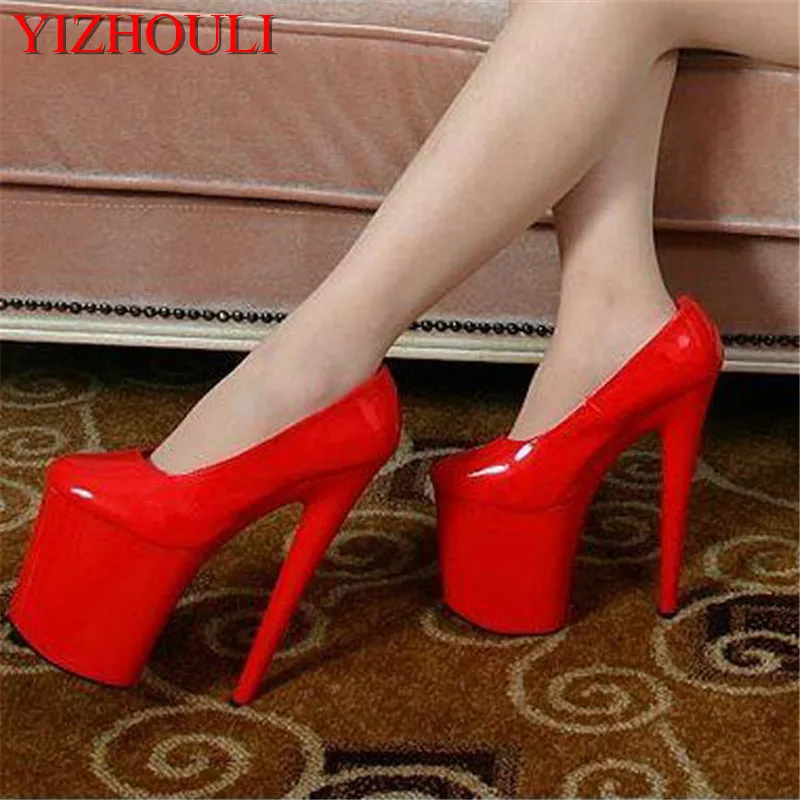 

8 Inch Women Mary Jane Platform PU Pumps 20cm Sexy High Heels Multi Colored Shoes Exotic Dancer High-heeled Shoes