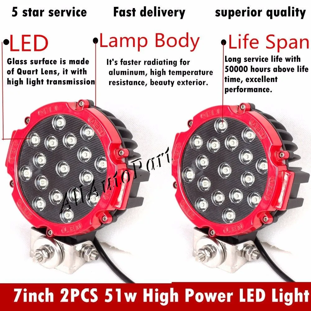 2X51W Fog light 7 inch 51W LED Work Light Bar Spot pencil Driving Lamp Off Road 4WD
2X51W Fog light 7 inch 51W LED Work Light Bar Spot pencil Driving Lamp Off Road 4WD