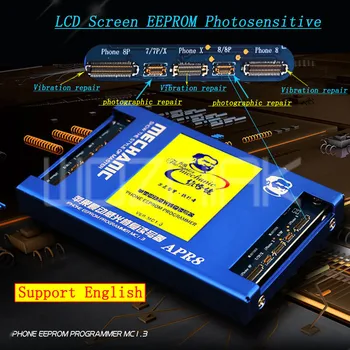 English LCD Screen EEPROM Photosensitive repair programme for Iphone 7G/7P/8G/8P/X APR8 Vibration code read-write modification
English LCD Screen EEPROM Photosensitive repair programme for Iphone 7G/7P/8G/8P/X APR8 Vibration code read-write modification