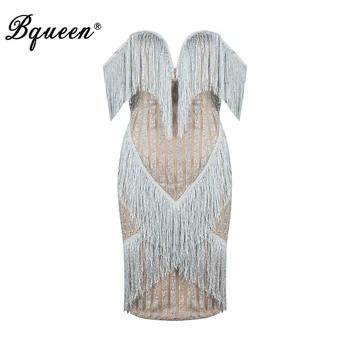 Bqueen 2017 New Fashion Tassel Sequined Mini Backless Women Dress Sexy Deep V Strapless Off Shoulder Women Club Dress Vestidos
Bqueen 2017 New Fashion Tassel Sequined Mini Backless Women Dress Sexy Deep V Strapless Off Shoulder Women Club Dress Vestidos