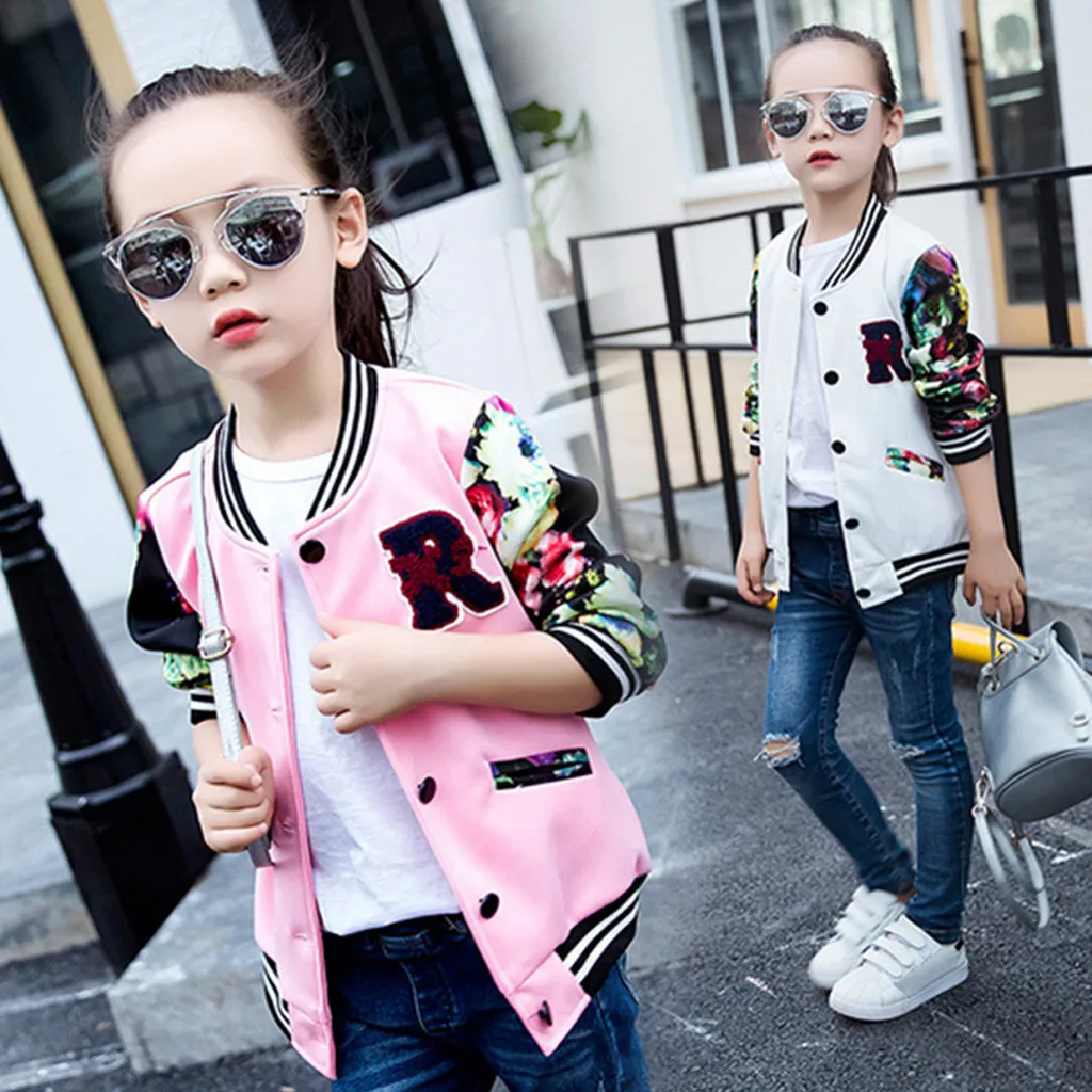 Spring Winter Girls Kids jackets Baby Girl Clothes Flower Baseball Jacket Long Sleeves Sport coat Children Clothing 2 color
Spring Winter Girls Kids jackets Baby Girl Clothes Flower Baseball Jacket Long Sleeves Sport coat Children Clothing 2 color