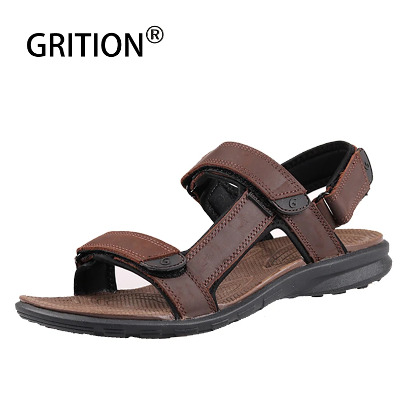 GRITION Men Sandals Genuine Leather Summer Outdoor Casual Shoes Slippers Walking Beach Flat Platform Sandals Sport Large Size 46
GRITION Men Sandals Genuine Leather Summer Outdoor Casual Shoes Slippers Walking Beach Flat Platform Sandals Sport Large Size 46