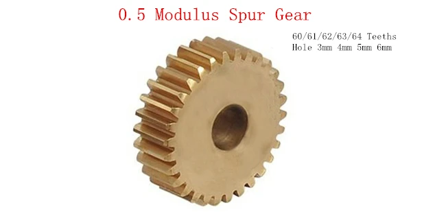 Copper Spur Gear 0.5 Modulus Flat Horizontal gear 60/61/62/63/64 Teeths Hole diameter 3mm 4mm 5mm 6mm
Copper Spur Gear 0.5 Modulus Flat Horizontal gear 60/61/62/63/64 Teeths Hole diameter 3mm 4mm 5mm 6mm