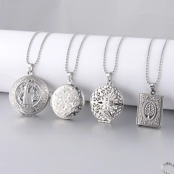 10pcs/lot 10 Options Round Heart Book Shell Jesus Stainless Steel Photo Locket Pendant Necklace Men Women Memory Locket Necklace
10pcs/lot 10 Options Round Heart Book Shell Jesus Stainless Steel Photo Locket Pendant Necklace Men Women Memory Locket Necklace
