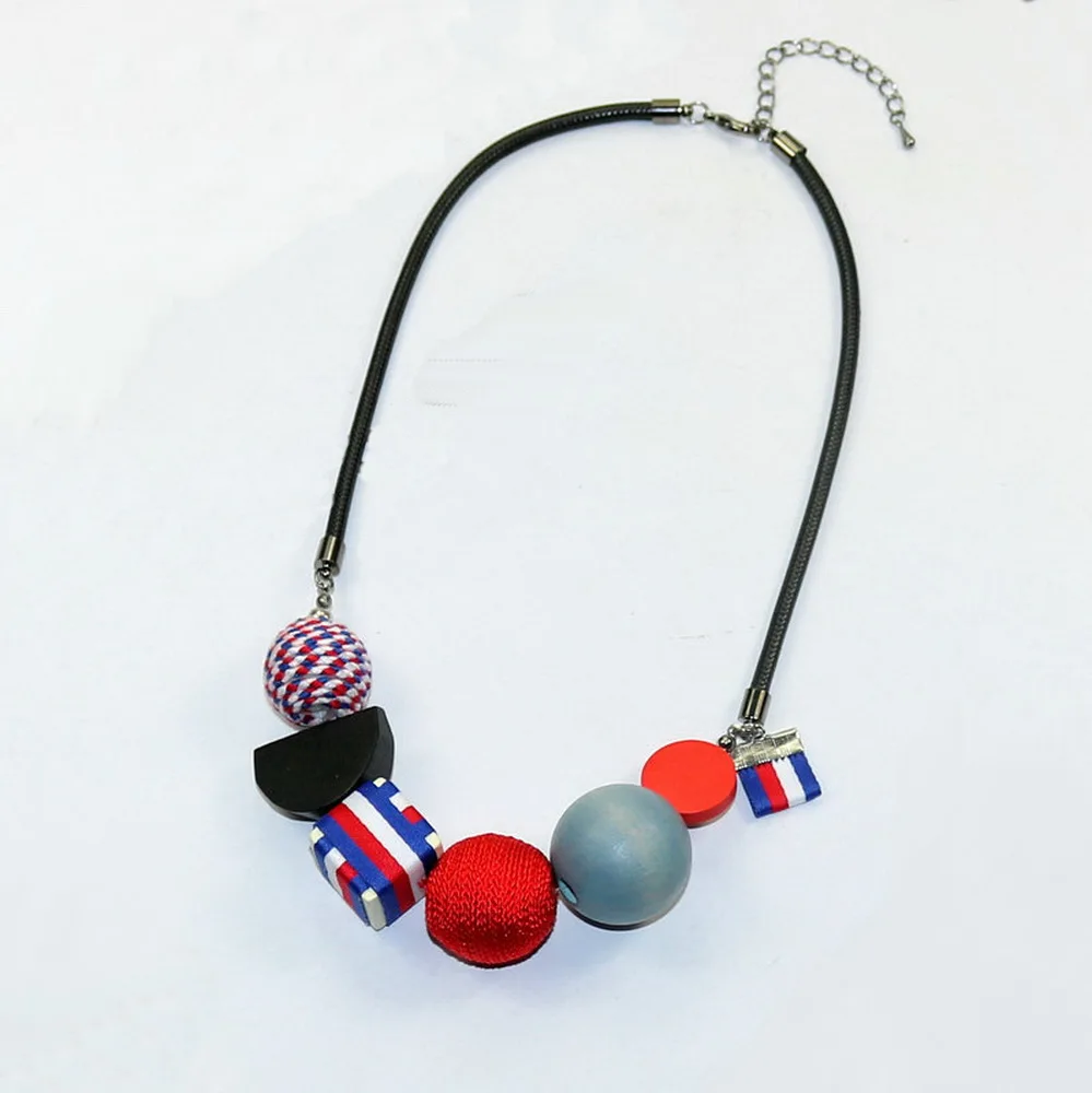 Bohemian Wooden Beads Pendant Bts Fabric Necklace Semi-circle Shape Jewelry Women Korean Rope Accessories Collares Grandes Made
Bohemian Wooden Beads Pendant Bts Fabric Necklace Semi-circle Shape Jewelry Women Korean Rope Accessories Collares Grandes Made