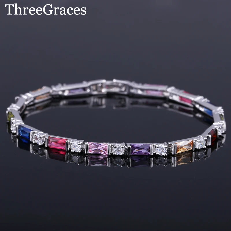 ThreeGraces Factory Price Silver Color Cubic Zirconia Stones MultiColored Fashion Crystal Bracelets For Women Jewelry Gift BR051
ThreeGraces Factory Price Silver Color Cubic Zirconia Stones MultiColored Fashion Crystal Bracelets For Women Jewelry Gift BR051