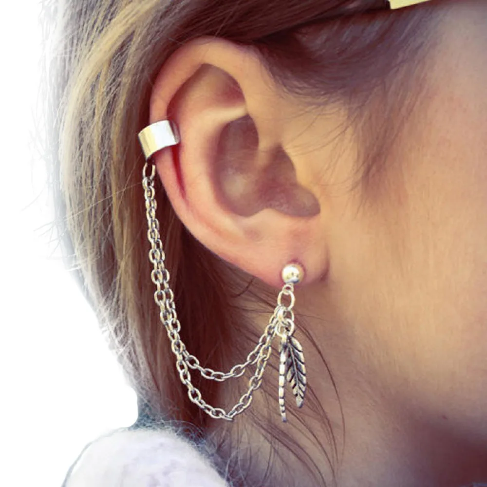 Women's Fashion Punk Personality EarClip Tassel leaf Charm Metal Ear Stud Earring 10.4
Women's Fashion Punk Personality EarClip Tassel leaf Charm Metal Ear Stud Earring 10.4