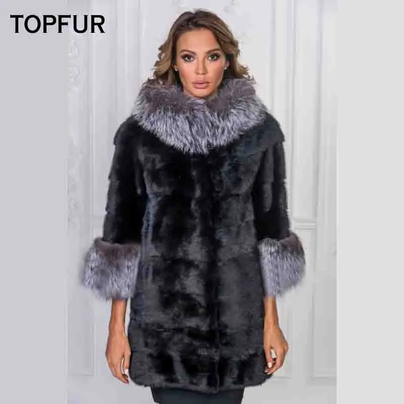 TOPFUR 2019 Luxury Women Real Mink Fur With Silver Fox Collar New Winter Natural Mink Jacket Genuine Women's Warm Outwear Coats
TOPFUR 2019 Luxury Women Real Mink Fur With Silver Fox Collar New Winter Natural Mink Jacket Genuine Women's Warm Outwear Coats