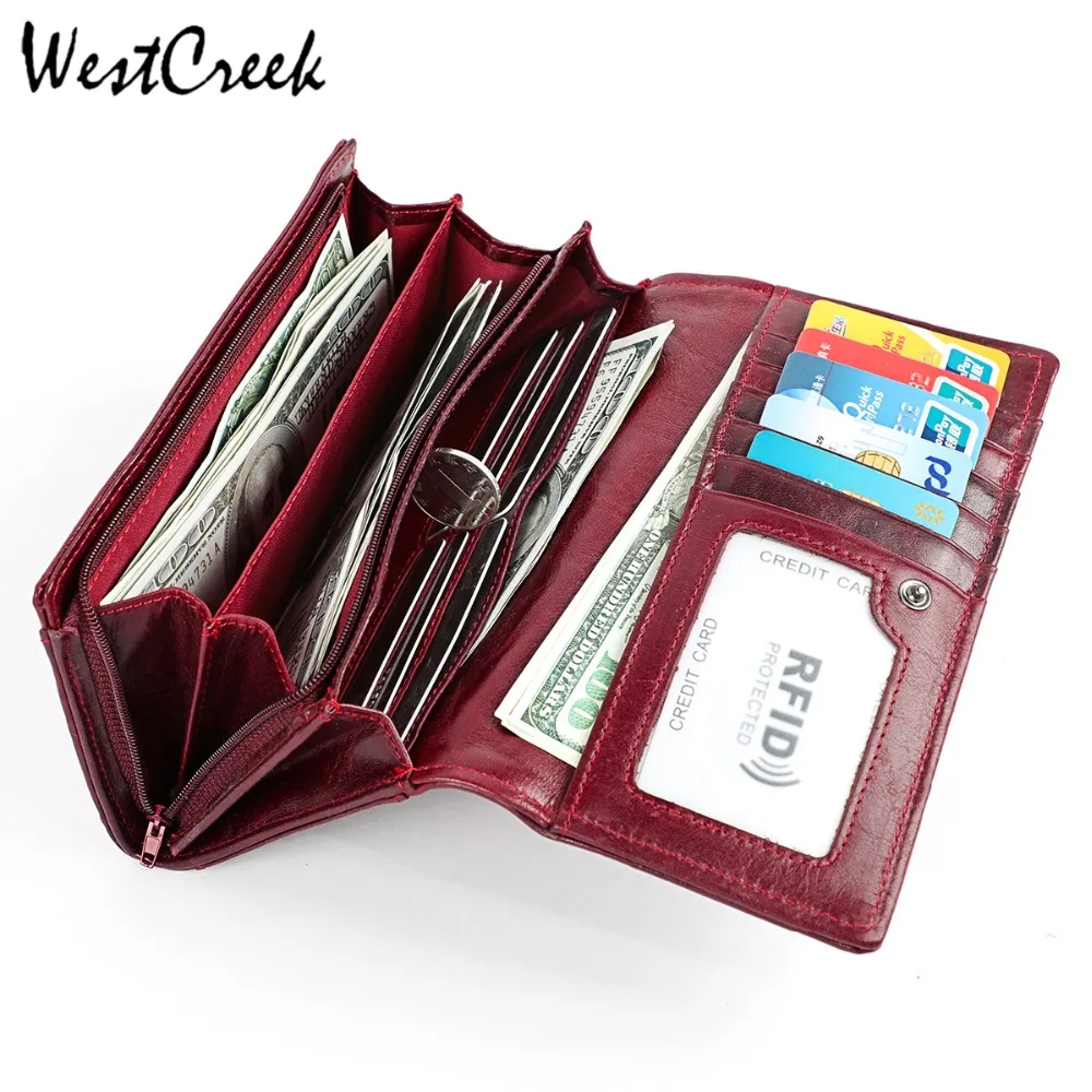 WESTCREEK Brand Genuine Leather Women Retro Large Capacity Long Wallets Casual Zipper Purse Cow Leather Lady Clutch Wallets
WESTCREEK Brand Genuine Leather Women Retro Large Capacity Long Wallets Casual Zipper Purse Cow Leather Lady Clutch Wallets