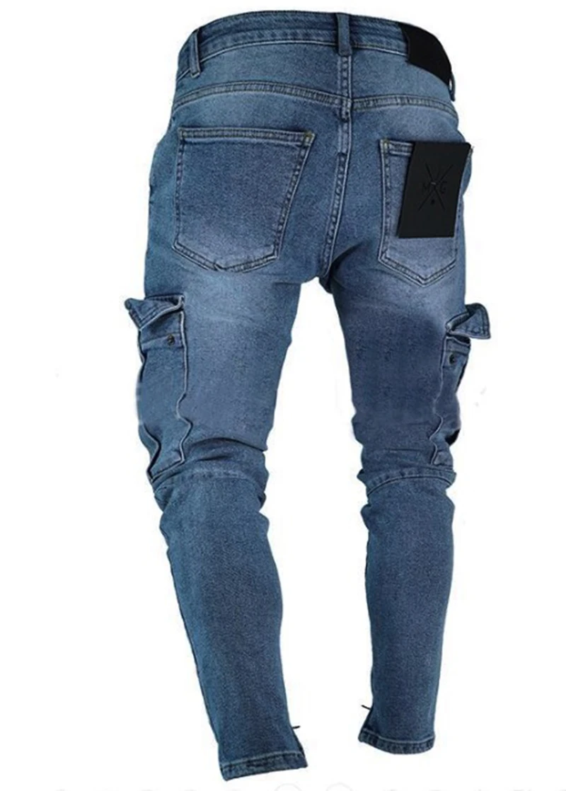 Мужские джинсовые рваные брюки стиля гранж джинсы карго в стиле хип хоп узкие