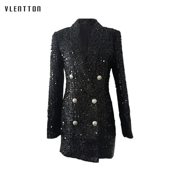 Long Blazer Women 2019 New Spring Autumn Double Breasted Women's Jacket Coat Elegant Office Lady Long Sleeve Sequin Blazer
Long Blazer Women 2019 New Spring Autumn Double Breasted Women's Jacket Coat Elegant Office Lady Long Sleeve Sequin Blazer