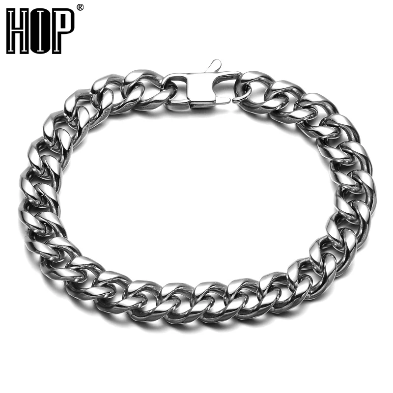 HIP Hop Rock Chain & Link Cuban Bracelets Biker Silver Color Titanium Steel Jeans Buckle Curb Bracelet Bangles For Men Jewelry
HIP Hop Rock Chain & Link Cuban Bracelets Biker Silver Color Titanium Steel Jeans Buckle Curb Bracelet Bangles For Men Jewelry