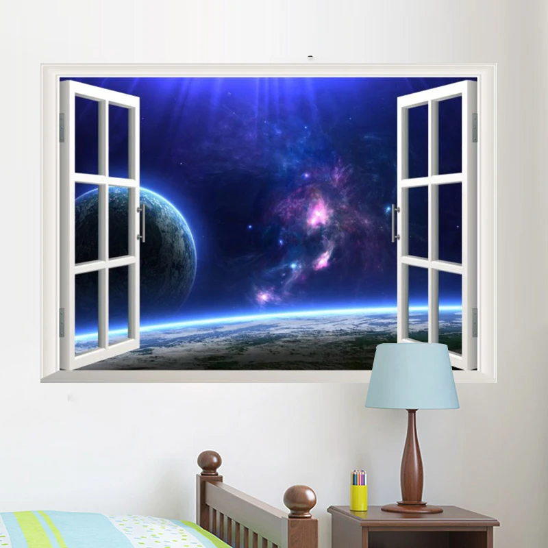 9 styles Charming Outer Space 3D Window View removable wall sticker Beautiful Star Sky Scenery home kids room decal mural art
9 styles Charming Outer Space 3D Window View removable wall sticker Beautiful Star Sky Scenery home kids room decal mural art