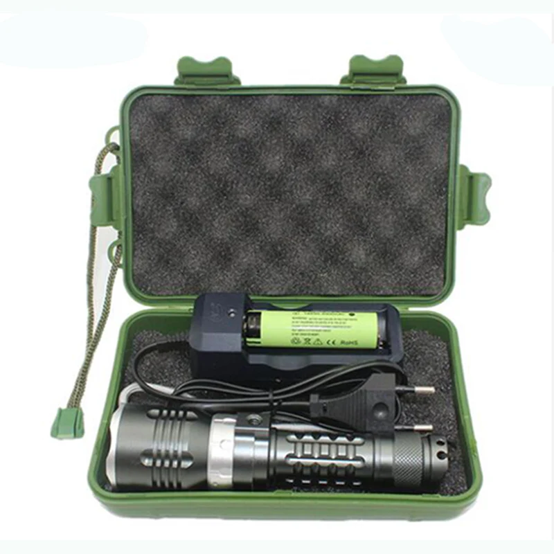 

Scuba Torch Diving Flashlight XM-L2 U2 LED Dive Light Underwater Hunting Flashlight Waterproof Lamp +18650 Battery +Charger