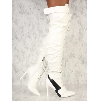 EMMA KING New Arrival Botas Mujer Elastic Band Cross-tied Over The Knee Boots Super Thin High Heel White Stage Dress Boots Women
EMMA KING New Arrival Botas Mujer Elastic Band Cross-tied Over The Knee Boots Super Thin High Heel White Stage Dress Boots Women