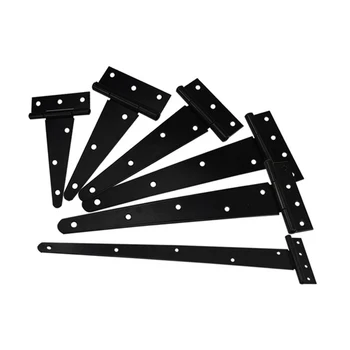 2PCS/Lot 5/6/8/10/12/18Inches Tee T Strap Hinge Hinges Gate Door Black Finish