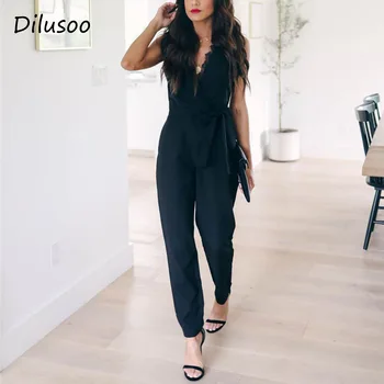 Dilusoo Black Lace Patchwork Jumpsuit Women Summer Sexy V-neck Sleeveless Jumpsuits Ladies 2019 Bandage Office Lady Rompers
Dilusoo Black Lace Patchwork Jumpsuit Women Summer Sexy V-neck Sleeveless Jumpsuits Ladies 2019 Bandage Office Lady Rompers