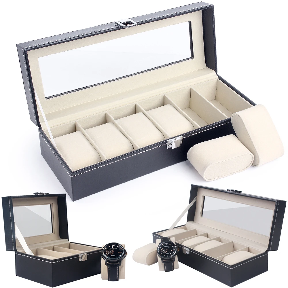 Practical 2 3 6 Slot Watch Box Luxury Pu Leather Watch Display Case Glass Top Watch Storage Professional Holder Organizer New 20
Practical 2 3 6 Slot Watch Box Luxury Pu Leather Watch Display Case Glass Top Watch Storage Professional Holder Organizer New 20