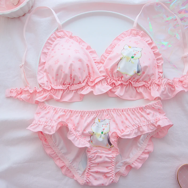 Yuan student bra Japanese soft sister cute no steel ring girl underwear set Lolita
Yuan student bra Japanese soft sister cute no steel ring girl underwear set Lolita