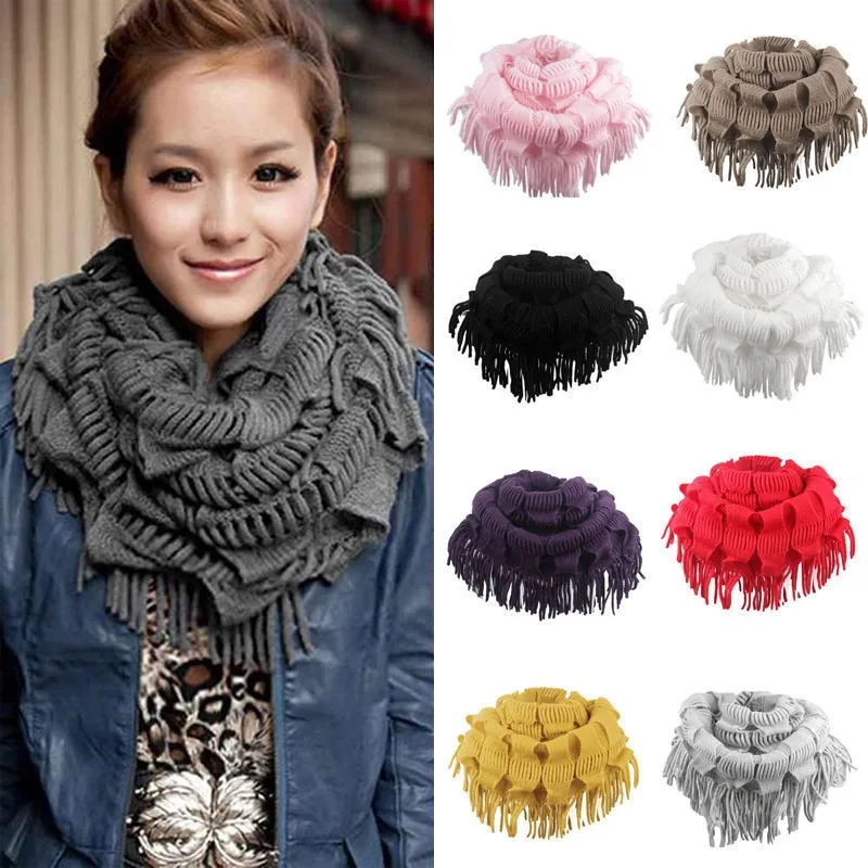 New Knitting Wool Tassel Snood Scarf Women Warm Knitted Layered Fringe Neck Snood Circle Shawl Fall Winter Plaid Ring Scarf Cowl
New Knitting Wool Tassel Snood Scarf Women Warm Knitted Layered Fringe Neck Snood Circle Shawl Fall Winter Plaid Ring Scarf Cowl