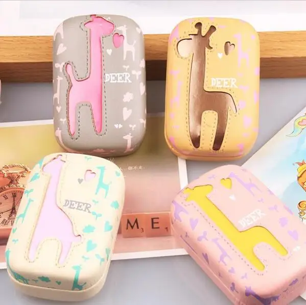 Deer pattern contact lens case with mirror PU colored contact lens case cute Lovely Travel box Eyewear Accessories
Deer pattern contact lens case with mirror PU colored contact lens case cute Lovely Travel box Eyewear Accessories