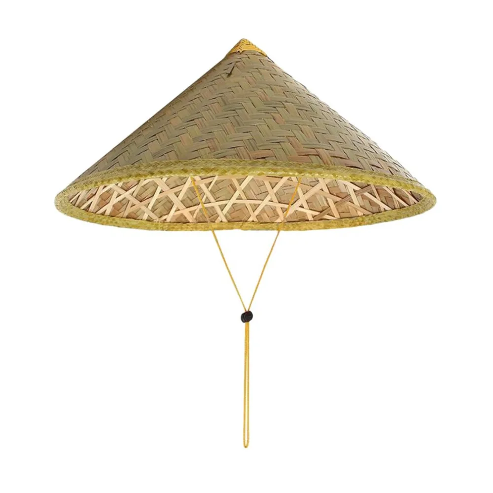 Ручной работы плетеная солома шляпа бамбуковый в китайском стиле ротанга шапки