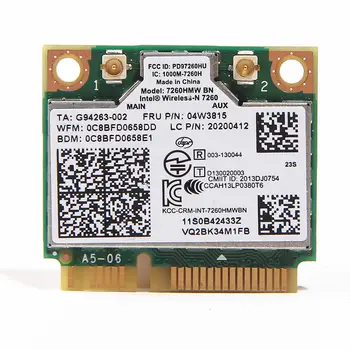 Wireless Adapter Card for IBM Lenovo Thinkpad Intel N 7260 7260HMW BN 300Mbps Wifi Bluetooth BT4.0 Mini PCI-E Wlan 04W3815
Wireless Adapter Card for IBM Lenovo Thinkpad Intel N 7260 7260HMW BN 300Mbps Wifi Bluetooth BT4.0 Mini PCI-E Wlan 04W3815