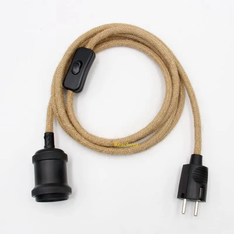 E27 Vintage Lamp Holder with Euro Plug Power Cord Retro Hemp Cord 2.5meters With on/off Switch
E27 Vintage Lamp Holder with Euro Plug Power Cord Retro Hemp Cord 2.5meters With on/off Switch