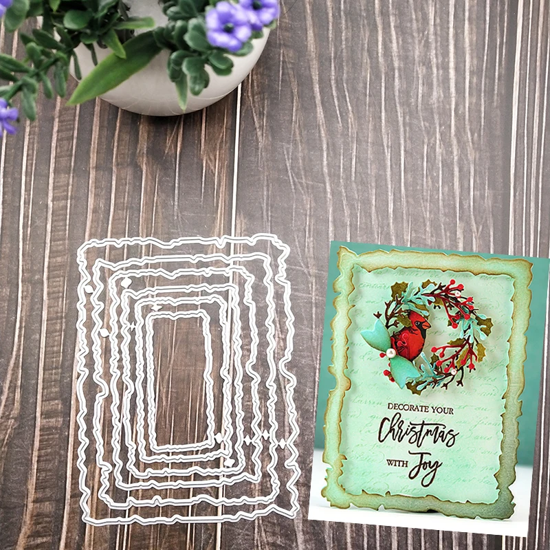6pcs/Set Vintage Torn Rectangle Frame Metal Cutting Dies for DIY Scrapbooking Photo Album Embossing Paper Cards Decorative Craft
6pcs/Set Vintage Torn Rectangle Frame Metal Cutting Dies for DIY Scrapbooking Photo Album Embossing Paper Cards Decorative Craft