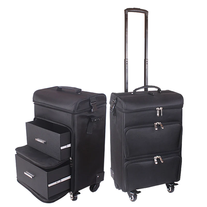 

Men Trolley Cosmetic case Rolling Luggage bag on wheels,girls Nails Makeup Toolbox,Women Beauty Tattoo Salons Trolley Suitcase