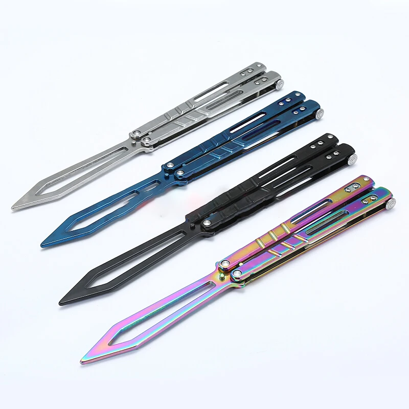 Colorful Titanium Training Folding Knife Non Sharp Butterfly in Knife Tactical Trainer Toy Karambit Balisong Knife Practice Tool
Colorful Titanium Training Folding Knife Non Sharp Butterfly in Knife Tactical Trainer Toy Karambit Balisong Knife Practice Tool