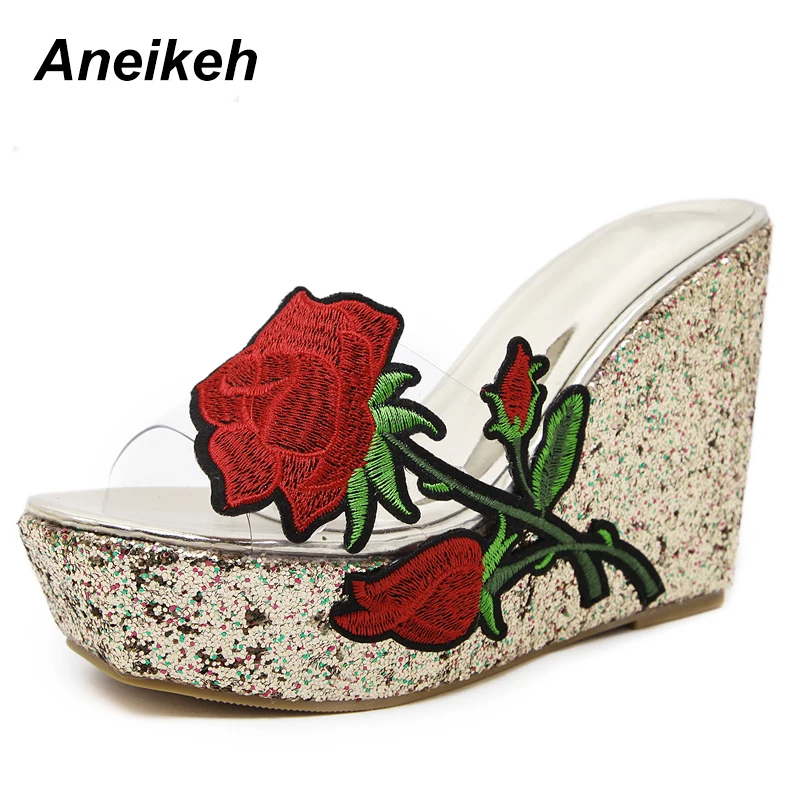 Aneikeh 2019 Summer Mature PU Women's Vulcanize Shoes Transparent Slip-On Floral Shallow High Heels Office White pink Size 34-40
Aneikeh 2019 Summer Mature PU Women's Vulcanize Shoes Transparent Slip-On Floral Shallow High Heels Office White pink Size 34-40