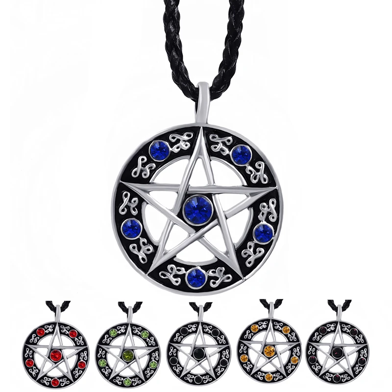 Mens Womens Blue/Red/Black/Green/Purple CZs Pentacle Pentagram Star Pewter Pendant with 24" Necklace Jewelry LP207
Mens Womens Blue/Red/Black/Green/Purple CZs Pentacle Pentagram Star Pewter Pendant with 24" Necklace Jewelry LP207