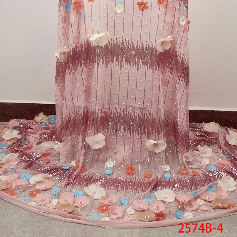 Baby Pink Sequin Lace Fabric High Quality 3D Flower Lace with Beads/Sequins Nigerian Lace Fabric for Wedding Party APW2574B
Baby Pink Sequin Lace Fabric High Quality 3D Flower Lace with Beads/Sequins Nigerian Lace Fabric for Wedding Party APW2574B