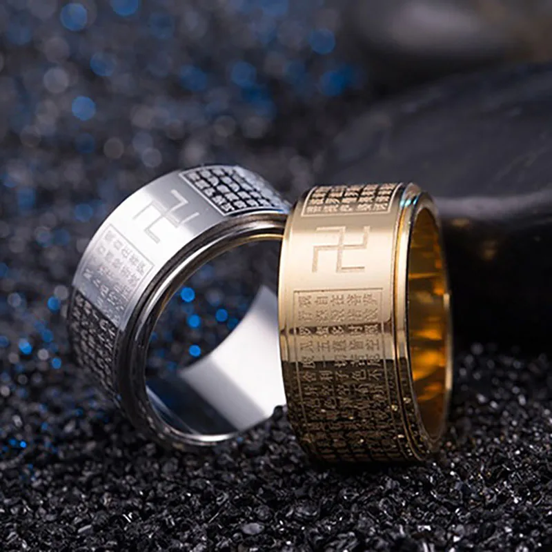 Rotatable Buddhism Religion Men's Ring Stainless Steel Chinese Word Double Layer Rings Punk Male Rocky Accessories Jewelry Gift
Rotatable Buddhism Religion Men's Ring Stainless Steel Chinese Word Double Layer Rings Punk Male Rocky Accessories Jewelry Gift