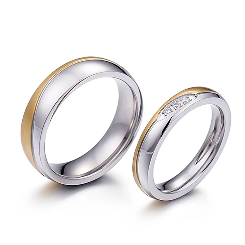 Silver Gold Color Ring for Women and Men Stainless Steel Wedding Ring with Cubic Zirconia Couple Lover's Promise Jewelry
Silver Gold Color Ring for Women and Men Stainless Steel Wedding Ring with Cubic Zirconia Couple Lover's Promise Jewelry