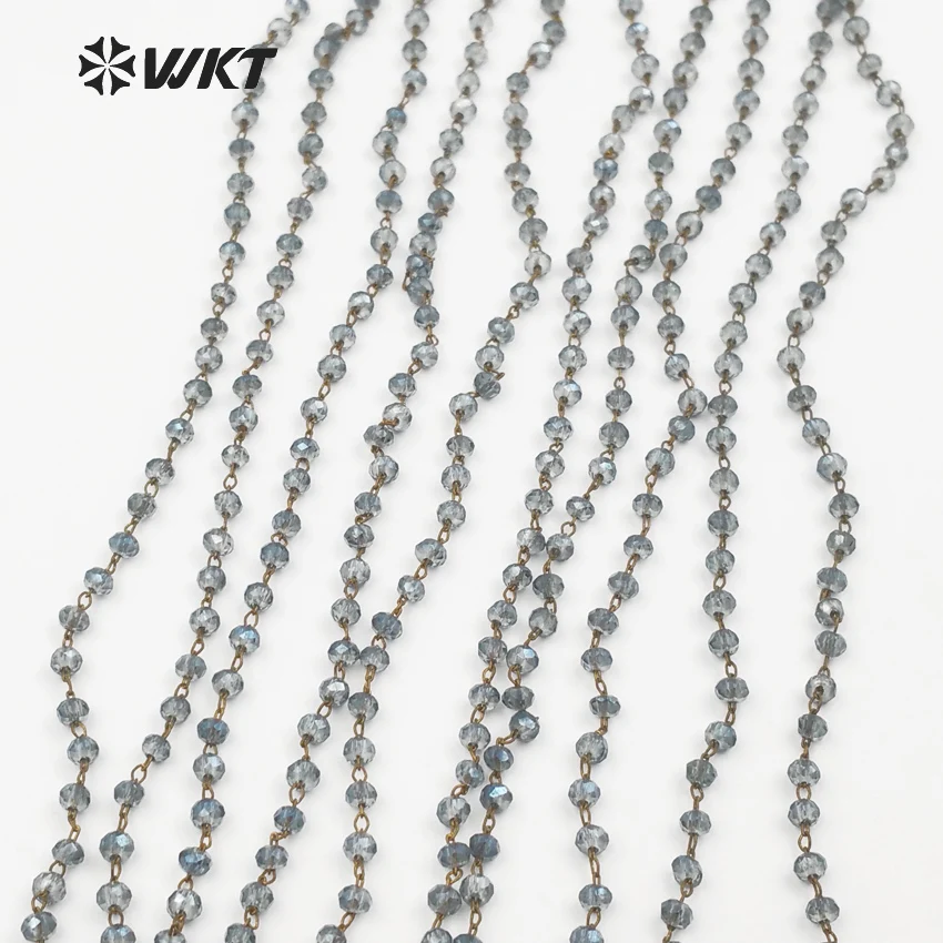 WT-RBC044 WKT New style blue-grey color rosary chains best faceted ball beads gold color plated wire tarnish resistant chains
WT-RBC044 WKT New style blue-grey color rosary chains best faceted ball beads gold color plated wire tarnish resistant chains