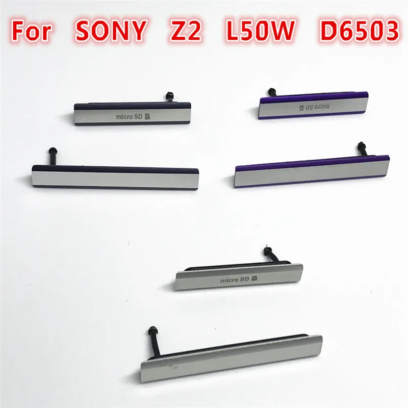 

2in1 For Sony Z2 Dust Plug D6503 L50W D6502 D6543 Micro SD USB + SIM Card Slot Dust Plug Cover Charging Port for Sony Xperia Z2