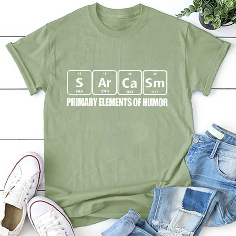 Sarcasm Primary Elements Of Humor T-shirt Casual Summer Crewneck Periodic Table Print Tees Tops Men Women Graphic Funny Tshirt
Sarcasm Primary Elements Of Humor T-shirt Casual Summer Crewneck Periodic Table Print Tees Tops Men Women Graphic Funny Tshirt
