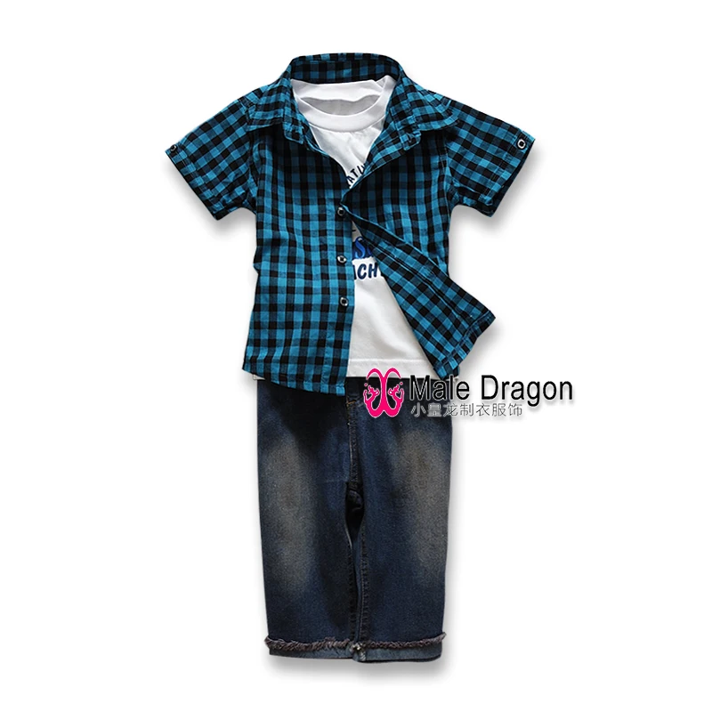 Childrens Clothing Boys Summer Style Tiny Cottons New Clothes Shortsleeve Plaid Set Kid Denim Set gloria+jeans 3 Pcs
Childrens Clothing Boys Summer Style Tiny Cottons New Clothes Shortsleeve Plaid Set Kid Denim Set gloria+jeans 3 Pcs
