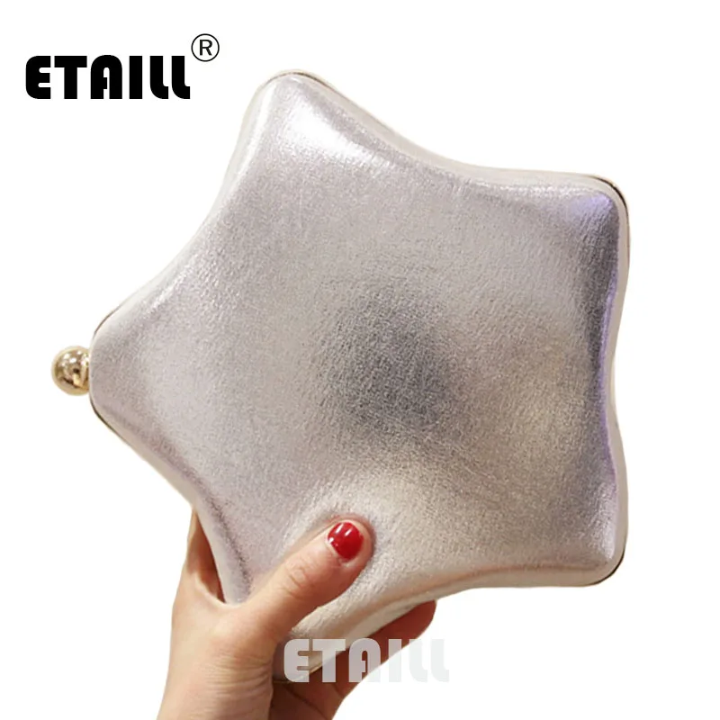ETAILL простой в форме звезды обнаженная женская вечерняя сумка простые серебряные