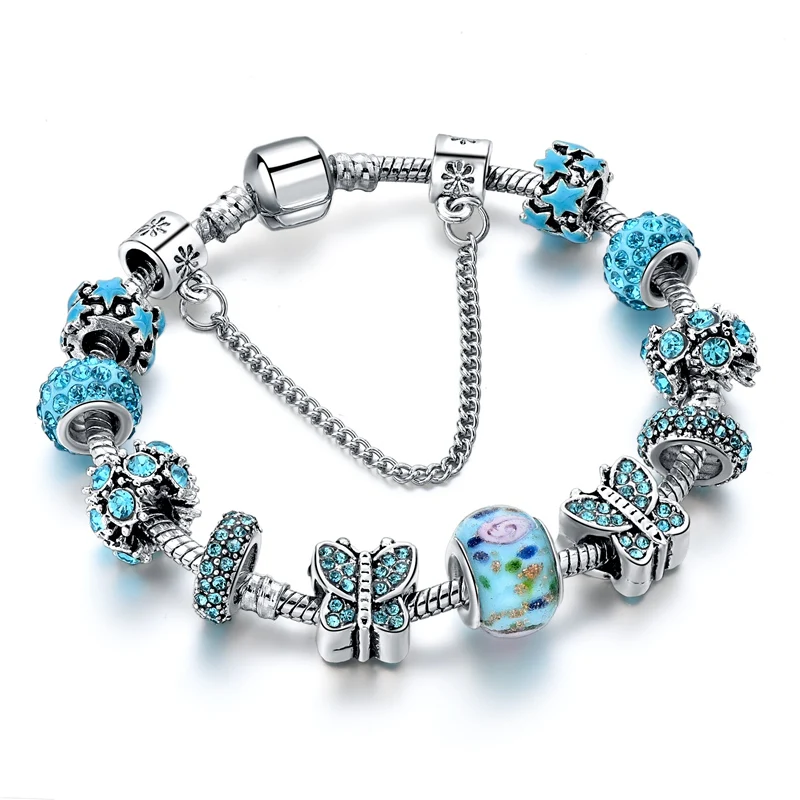 Szelam Blue Crystal Butterfly Charm Bracelets & Bangles Silver Beads Bracelets For Women femme DIY Jewelry SBR170016
Szelam Blue Crystal Butterfly Charm Bracelets & Bangles Silver Beads Bracelets For Women femme DIY Jewelry SBR170016