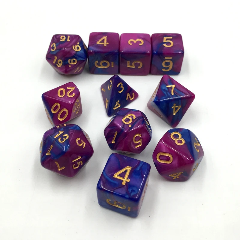 Rollooo Particular Roleplaying Dice Set Standard 7 + 3 Extra D6s + 1 Extra D20 Blue and Purple Gemini Color
Rollooo Particular Roleplaying Dice Set Standard 7 + 3 Extra D6s + 1 Extra D20 Blue and Purple Gemini Color