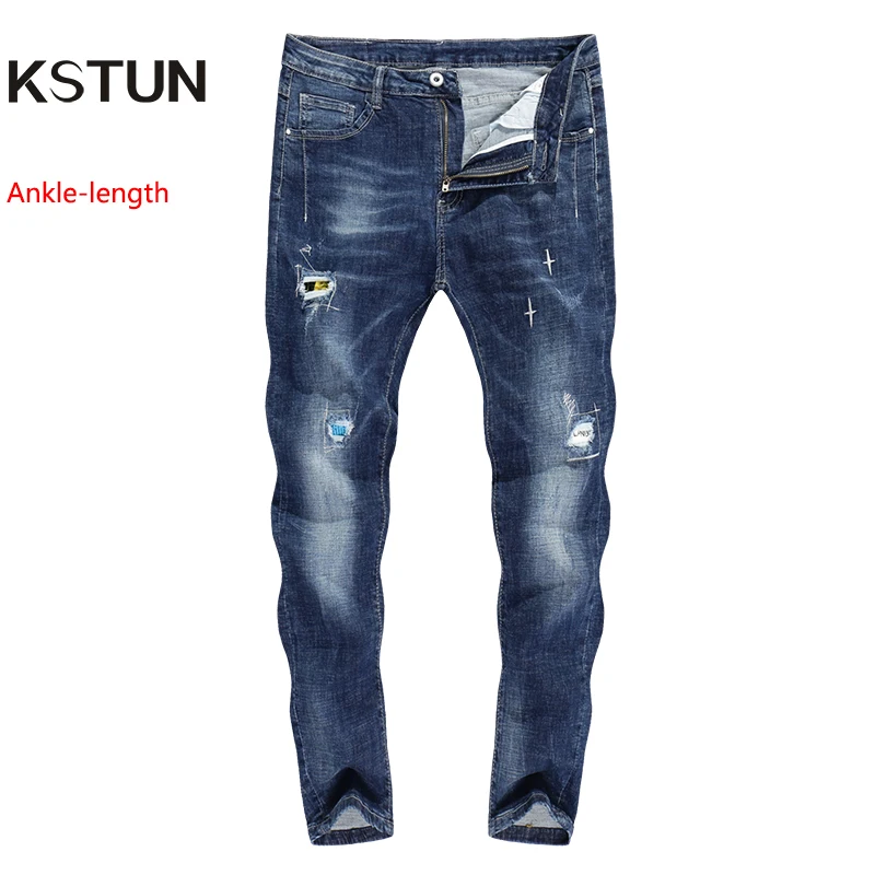 KSTUN Skinny Jeans Men Ankle Length Pants 2019 Spring Summer Dark Blue Stretch Ripped Hiphop Mens Jeans Male Biker Jeans Homme
KSTUN Skinny Jeans Men Ankle Length Pants 2019 Spring Summer Dark Blue Stretch Ripped Hiphop Mens Jeans Male Biker Jeans Homme