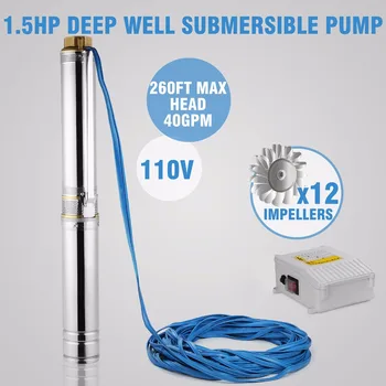 260FT 1.5HP Deep Well Pump Submersible 150L/MIN Stainless Steel Underwater Bore Long Life
260FT 1.5HP Deep Well Pump Submersible 150L/MIN Stainless Steel Underwater Bore Long Life