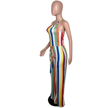 2019 Rainbow Striped Sexy Beach Jumpsuit Women Off Shoulder Backless Wide Leg Romper Summer Halter Sleeveless Bodysuit
2019 Rainbow Striped Sexy Beach Jumpsuit Women Off Shoulder Backless Wide Leg Romper Summer Halter Sleeveless Bodysuit
